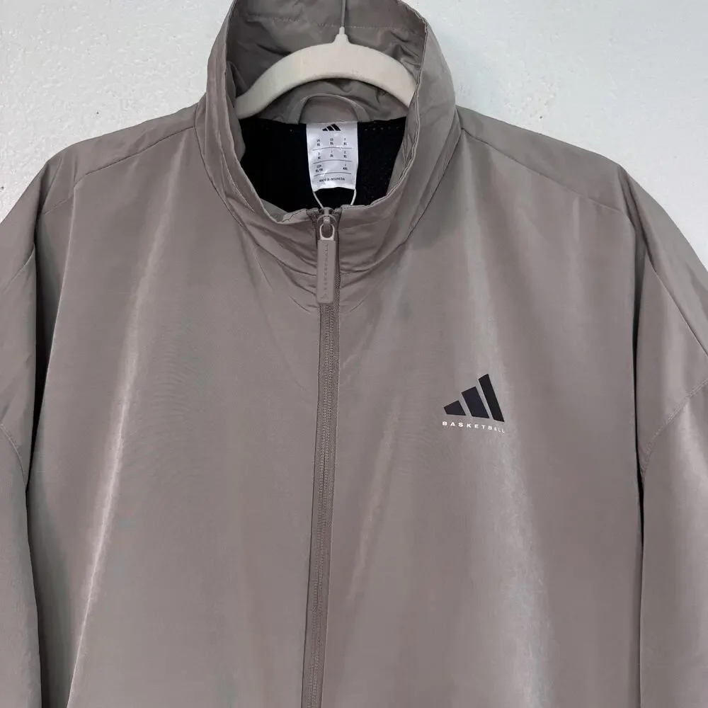 Adidas Basketball Shirt Jacket Mens XL Warm Up Full Zip Activewear Oversize Gym